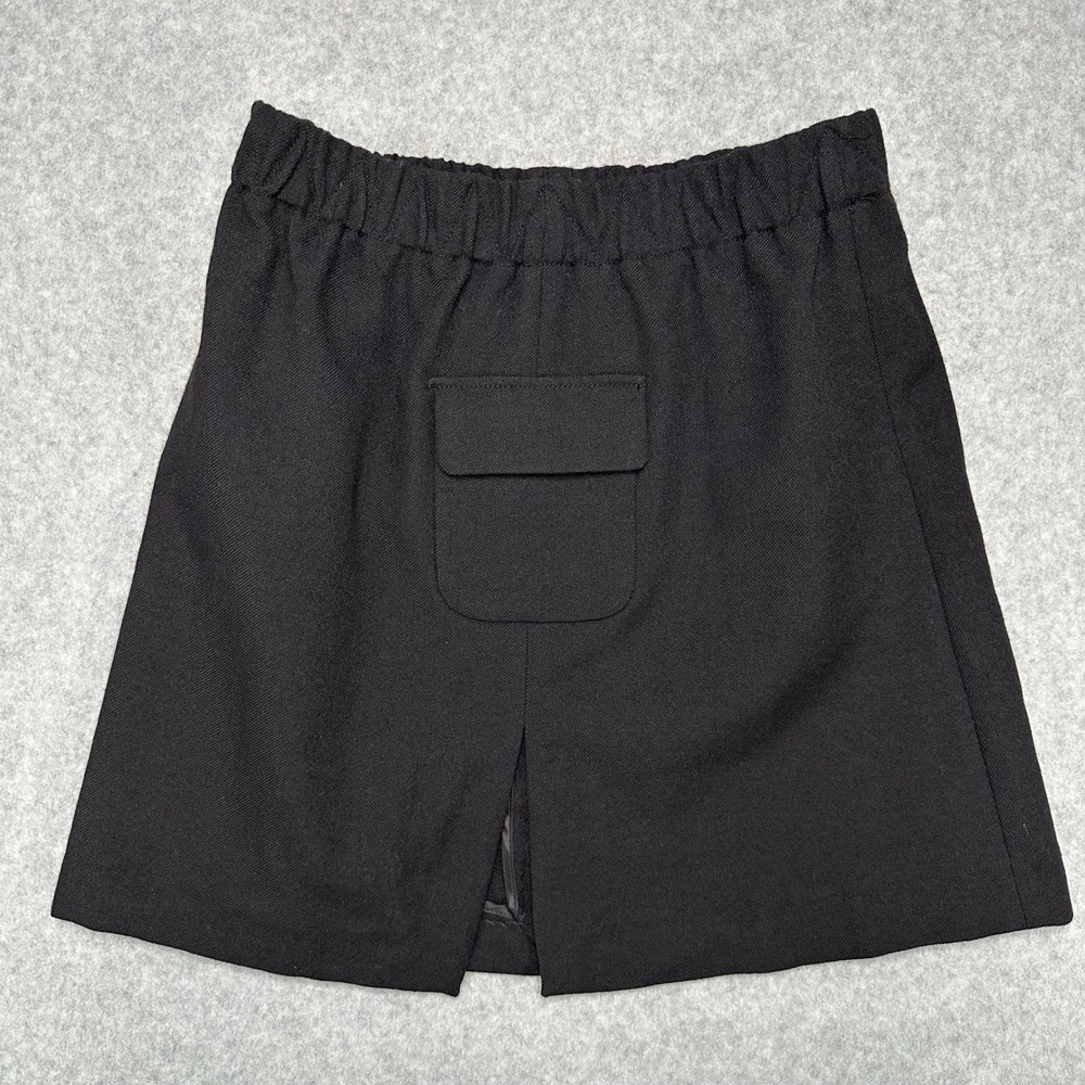 ZARA x STEFANO PILATI Collection Black Cargo Skirt 100% Wool Size S NWT